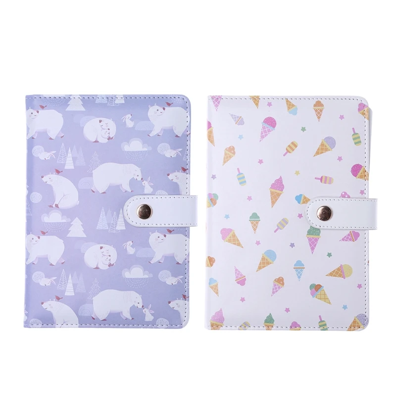 

OOTDTY 1 Pc High Quality Notebook Bear Ice Cream Notebook Diary Note Book Leather Cover Daily Planner Stationery
