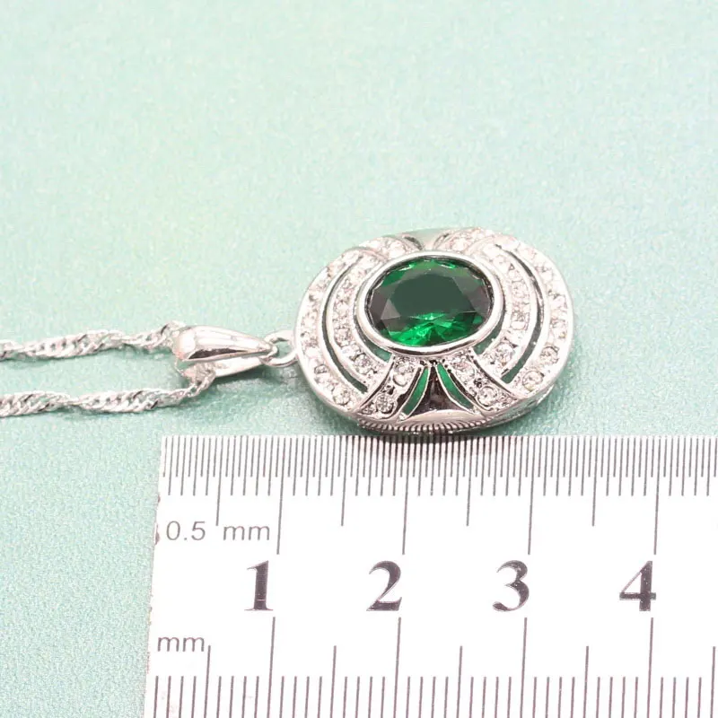 EIOLZJ, зеленый полудрагоценный камень, Стерлинговое Серебро, 925, ювелирные наборы для женщин, ожерелье, кольцо, висячие серьги, Ювелирная коробка
