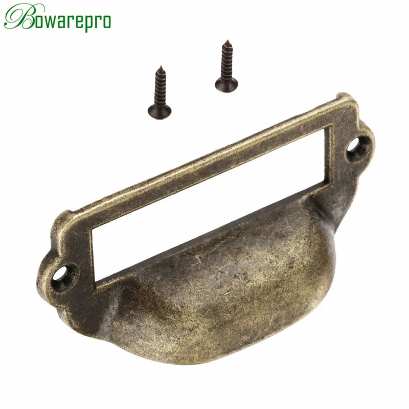 

bowarepro Antique Label Pull Frame Handle File Name Card Holder For Furniture Cabinet Drawer Box Case Hardware 82*40mm 1PC