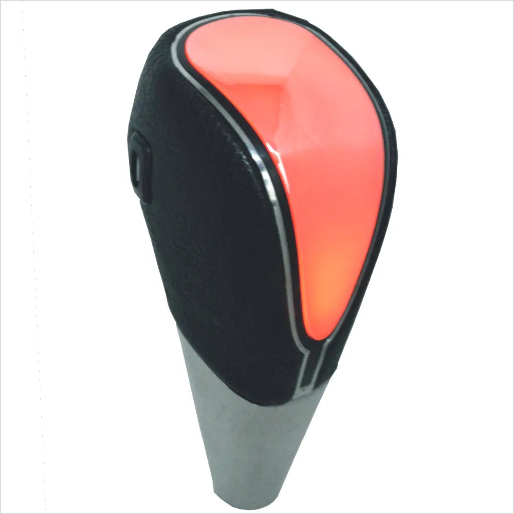 Colorful LED Light Shift Knob Black Leather Auto Universal Touch