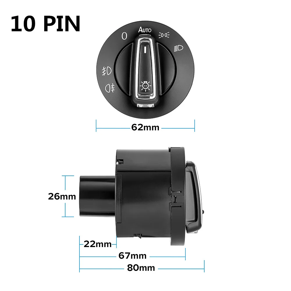 1pc Headlight Switch Light Sensor Module Upgrade New Auto Headlamp Switch For VW Golf Jetta MK5 6 Tiguan Touran Passat Polo Bora