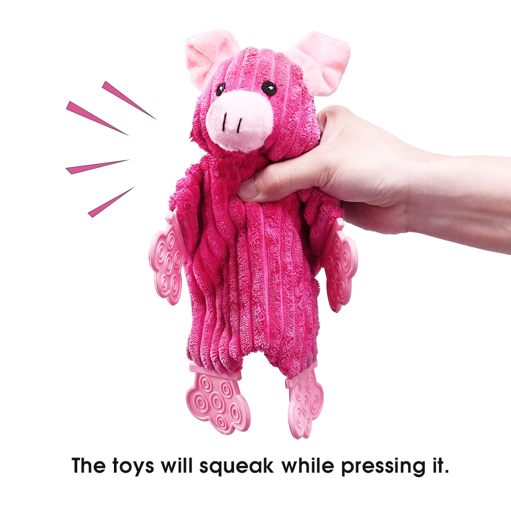 

Pet Dog Squeak Toys Cute Animal Shape Toys for Fun With Sound Safety Chew Bite Throw Toy Pig Frog Plush Toy
