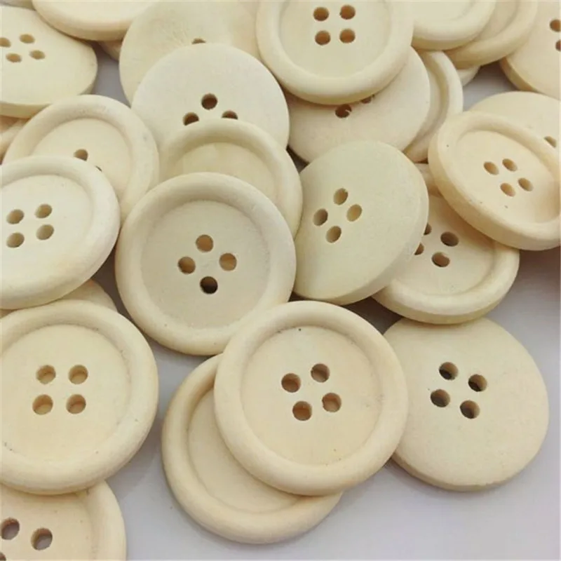

Wholesale 20/40PCS New 4 hole Round Wood Buttons 25mm Sewing Craft WB190