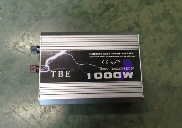Высокая мощность TBE 1000 Вт 12 В 24 в 48 в переменный ток 110 В 220 В автомобильный инвертор с чистым синусоидом с адаптером шнура питания
