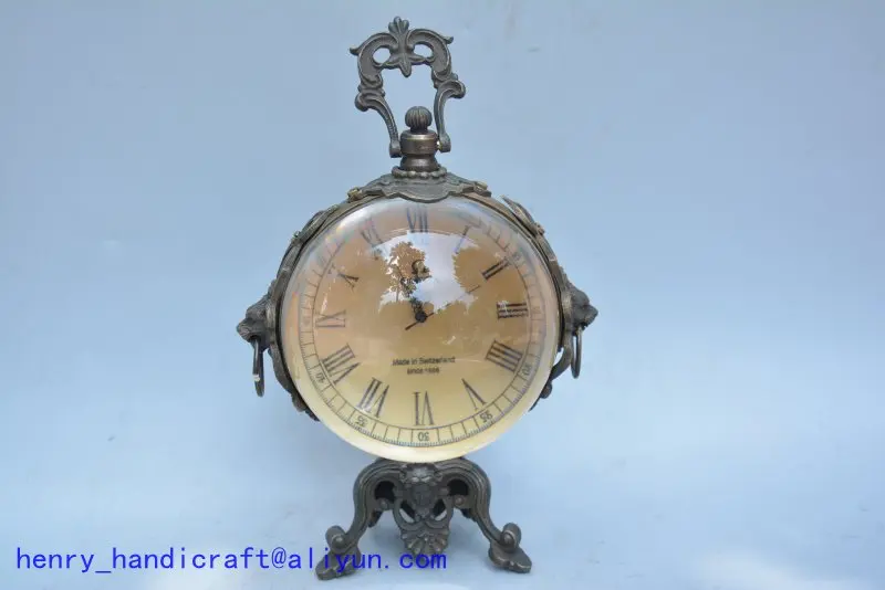 Редкий Старый династии Цин роскошные часы \ механические часы, мяч, 1886,13 см(D), часы в западном стиле, роскошные часы, можно работать
