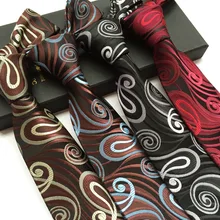 Высокое качество полиэстер шелк мужская мода галстук мода 8 см широкий высокий уток деловой Галстук Пейсли Вышитые Мужской костюм галстук