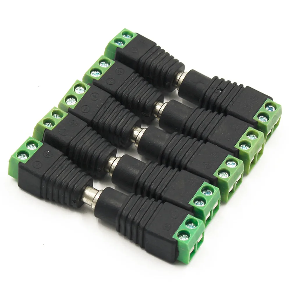 

Female Male DC Power Jack Connector Crimp Terminal Block Plug Adapter for 2pin 5050 3528 Single Color LED Strip for CCTV Camera