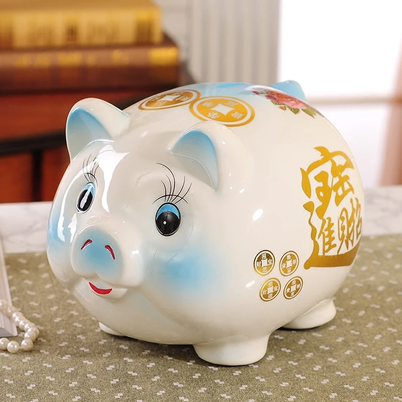 Piggy Bank Children S Money Box Adult Oversized Girls Boys Cute Ceramic Creative Personality Lucky Pig Decoration Money Boxes Aliexpress