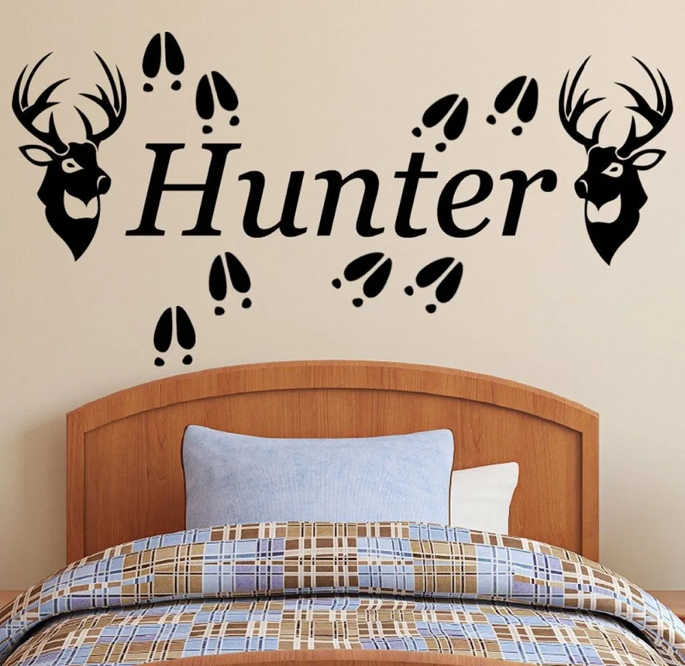 Personalized Name & Running Deer Wall Decal African Animal Wall Art