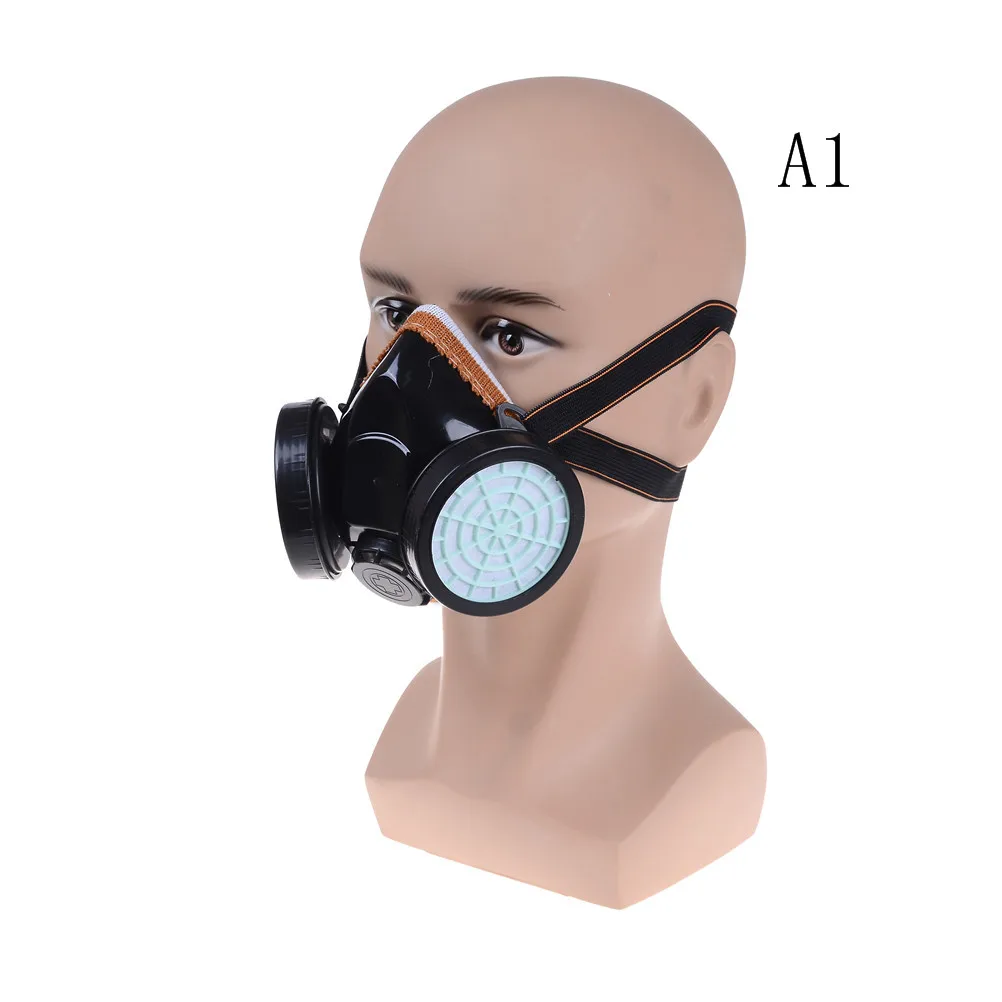 Безопасность анти-против пыли и распылений газов, химических двойной картридж респиратор фильтр для краски маска аварийная безопасность, выживание Респиратор маска - Цвет: A1