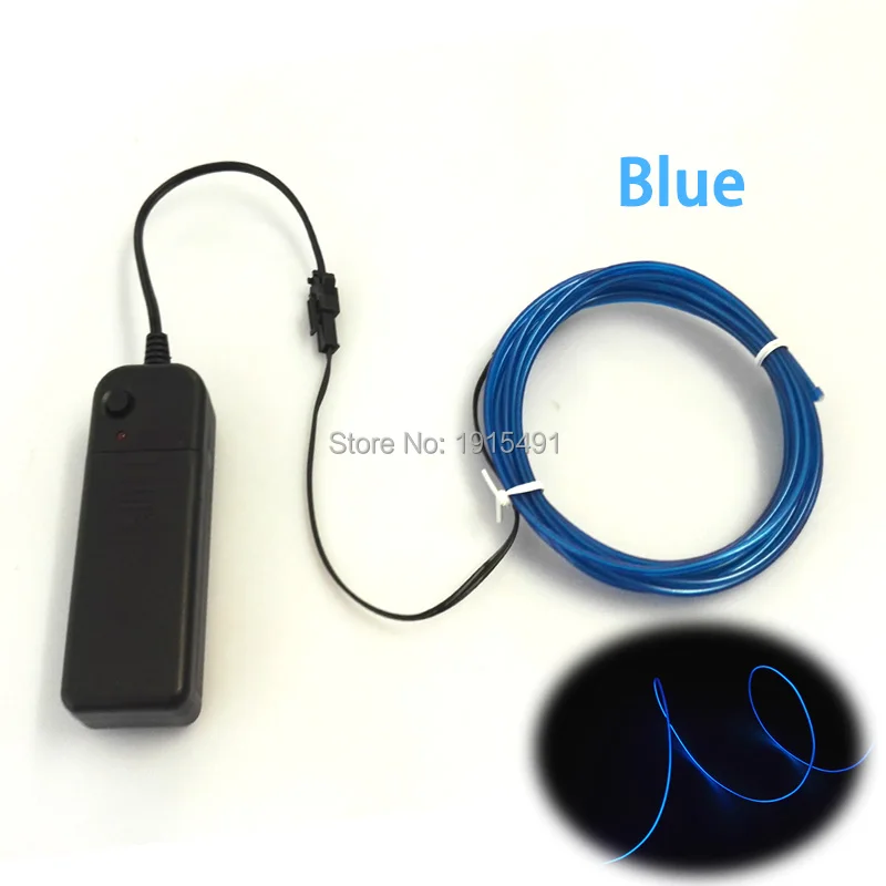 #*Cheap For Billboard,Signboard Decor 2.3mm Neon Led Strip Light Blue EL Wire 3Meter with DC3V Converter as Vehicle,Car,Motor Decoration