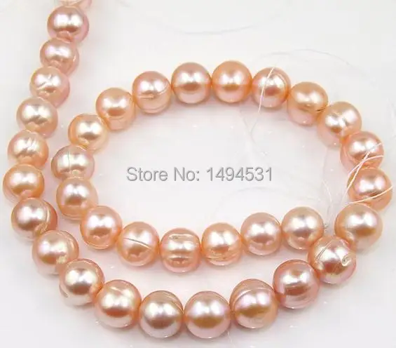 Wholesale Pearl Jewelry, Pink Freshwater Cultured Pearl Beads Gem Loose Beads 10mm One Strand 15 Inches - Free Shipping