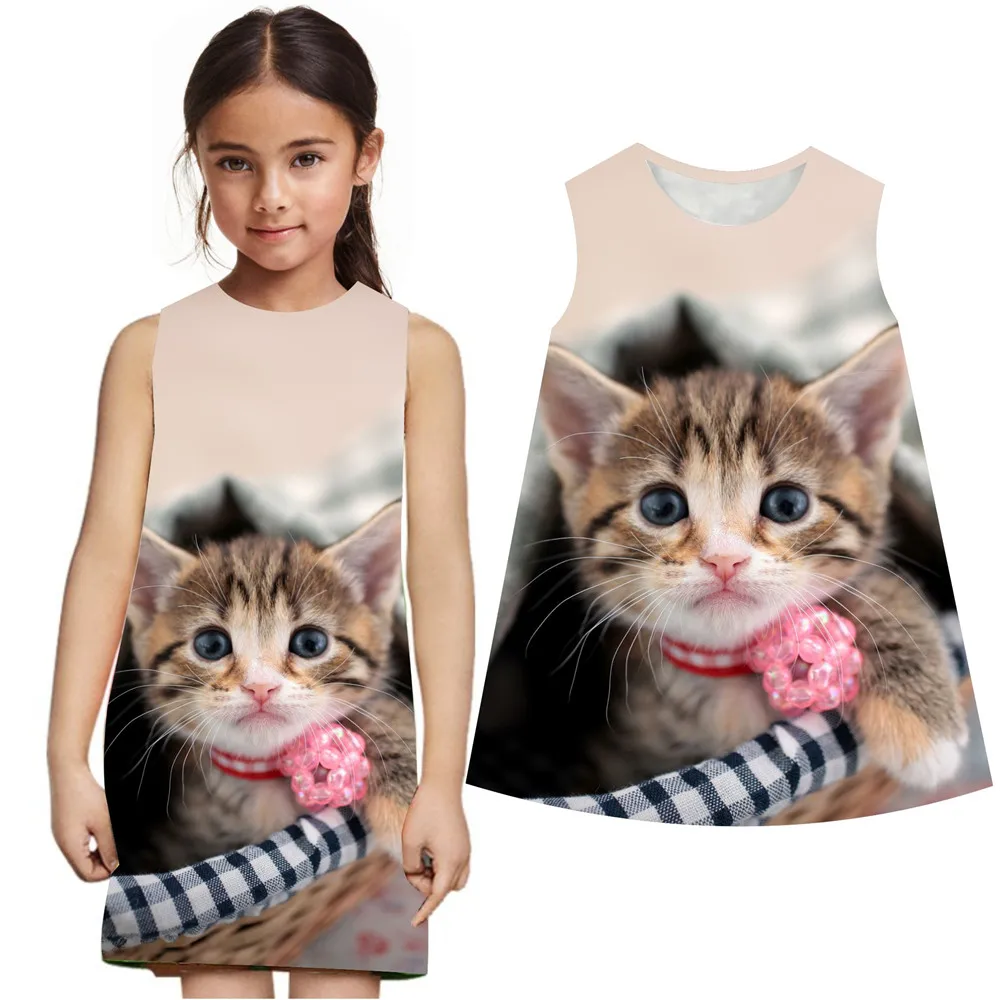 

new Children Clothing for Girls Toddler nice printing Beach Party Holiday Brand Girls Dress Summer stly new Kids dress Clothes