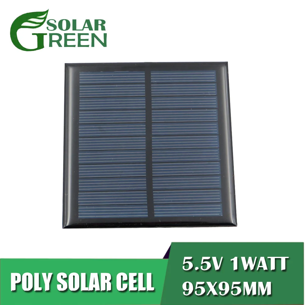 

5.5V 182mA Epoxy Polycrystalline Silicon DIY Battery 1Watt 1W Solar Panel Standard Power Charge Module Mini Solar Cell toy