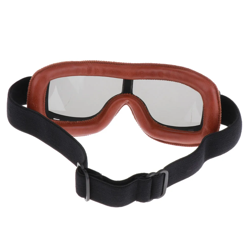 1 Pcs Universal Vintage Motorcycle Goggles Pilot Motorbike Scooter Biker Glasses Helmet Goggles For Harley ABS Frame PC Lens