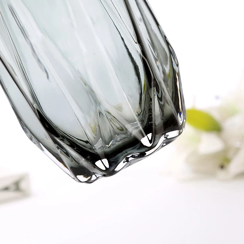 Стекло ваза, домашний декор алмазов складки ваза из цветного стекла Nordic гостиная для декора; ваза с цветами минималистский ornamen