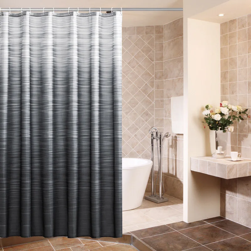 

Gradient Color Striped Bath Shower Curtain Polyester Waterproof Bathroom Curtain Printing Curtain Partition YL-12