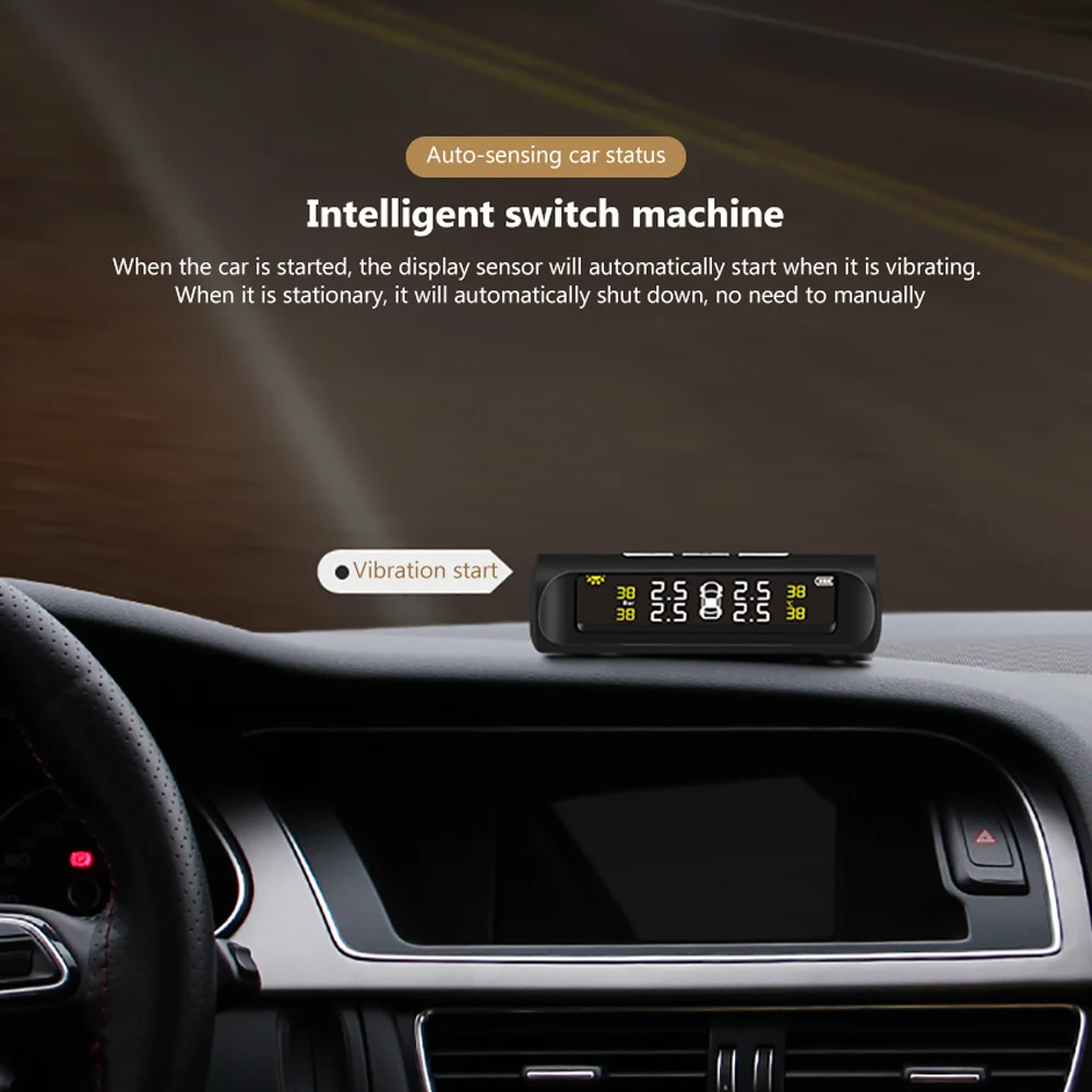 AOSHIKE автомобильных шин Давление Системы TPMS цифровой ЖК дисплей Дисплей солнечный