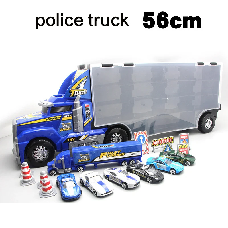 56 см хранения игрушка контейнерный грузовик Модель автомобиля отступить мультфильм автомобиль история большой контейнер сплава