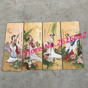 

Hot Nepal Tangka portrait tapestry meilanzhuju Buddhism four screen silk painting painting during the Cultural Revolution #9882