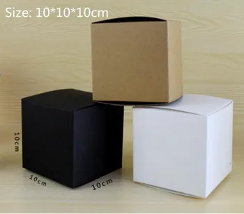 

20pcs/lot-10*10*10cm White Black Kraft Gift Box Cosmetic Bottle Jar Box Craft Handmade Soap Candle Storage Boxes valve tubes