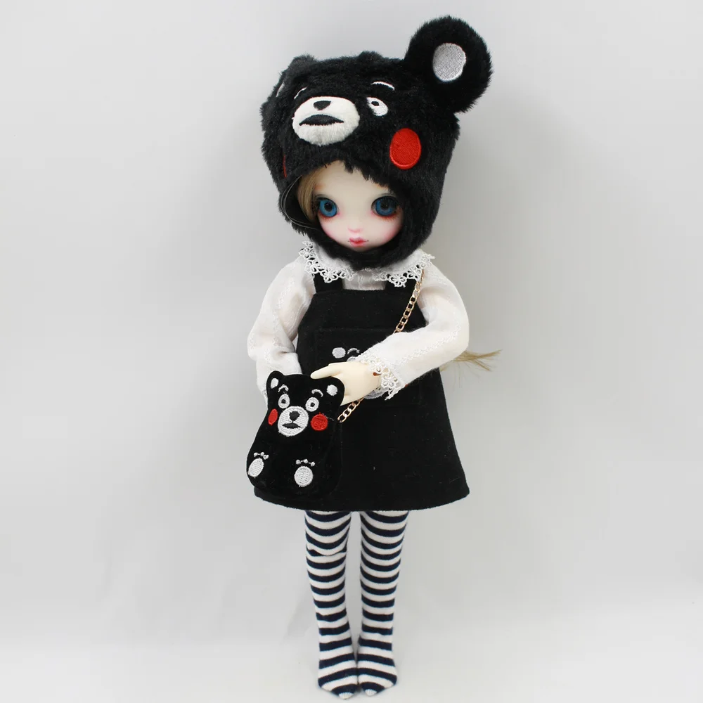 

Clothes for 1/6 bjd doll kumamon outfit bag hat dress shirt stocking, not for blyth icy forturn days