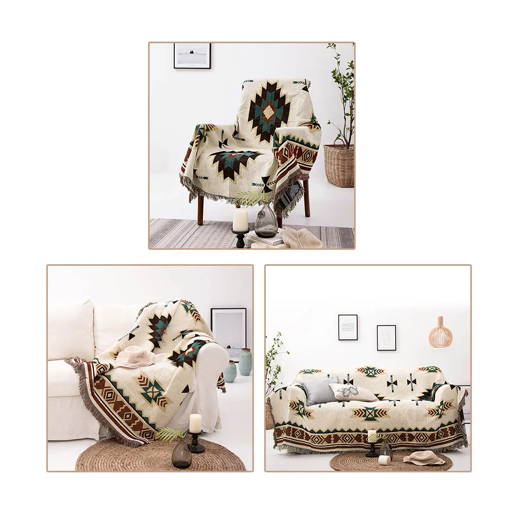 buy Home Decoration Tassel Stitching Blankets Simple Modern Sofa Towel Cover for Cotton Blend Slipcover Sofa Cover Plaid Cushion