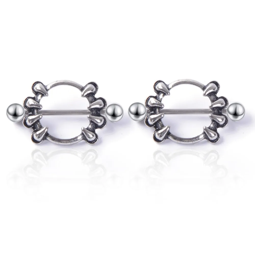 2 Pcs Body Jewelry Nipple Shield Rings Jewelry Piercing Barbell Sexy