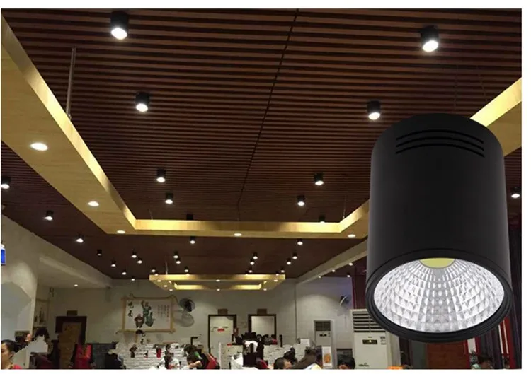 [DBF] 7 Вт 10 Вт COB светодиодный светильник с регулируемой яркостью поверхностного монтажа Потолочный Точечный светильник AC110V-220V потолочный светильник с черным/белым корпусом