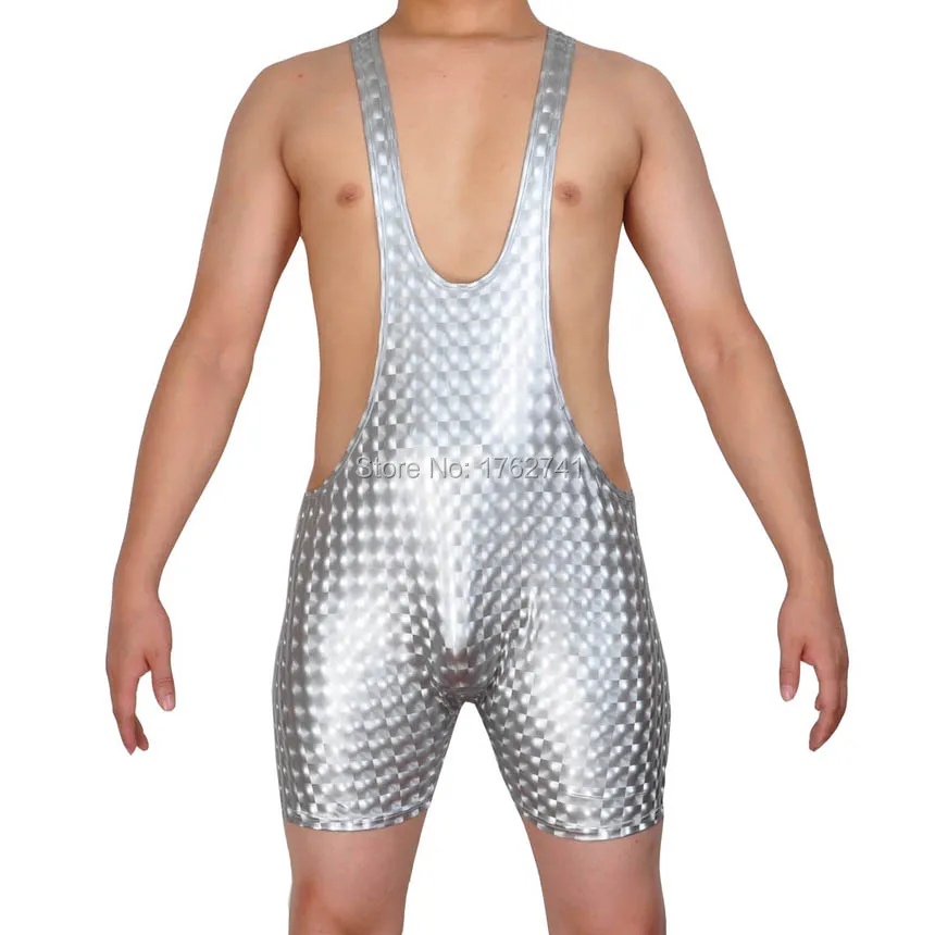 Buy Unique Men's Shiny Leather Like Tank Top Vest Soft