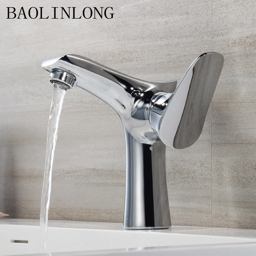 BAOLINLONG النحاس حوض صنابير حمام الغرور أحواض من الزجاج خلاط سطح جبل صنبور الحنفية