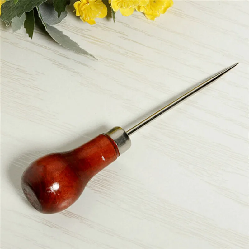 1 шт. швейные инструменты с деревянной ручкой DIY ручной БРОШЮРОВЩИК Leathe rcraft рукоделие кожаная палатка швейная шило штырь дырокол инструмент для ремонта