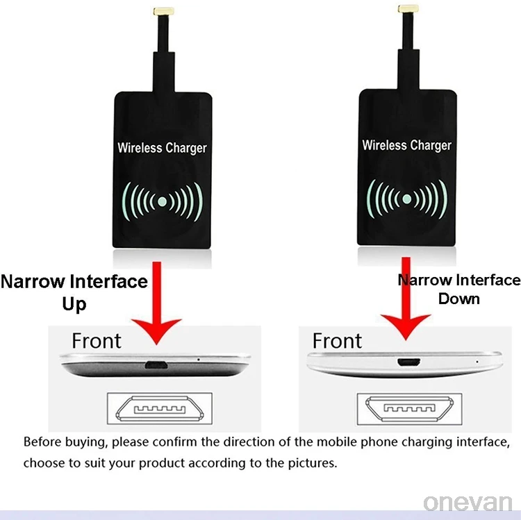 ONEVAN Qi Беспроводное зарядное устройство приемник зарядное устройство с ресивером Pad катушка для iPhone 6 6S 7 Plus для Andriod Micro type C