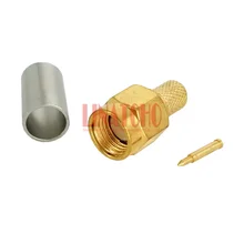 50 шт. RF rg142 rg141 lmr195 кабель разъема sma мужской rg58 Штекерный Кабельный соединитель sma золото