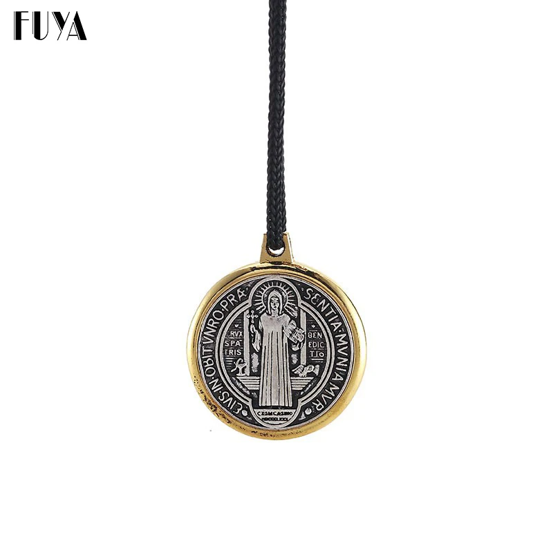 

Nylon Rope Long Chain Gold Planted Necklaces For Women Men Virgin Mary Christ Pendent Fashion Necklace Jewelry