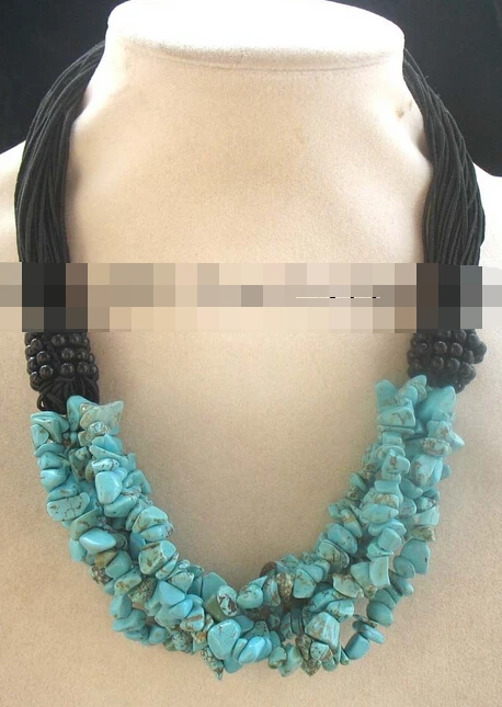 

11.22 6rows green turquoise baroque necklace 18" Discount 35%