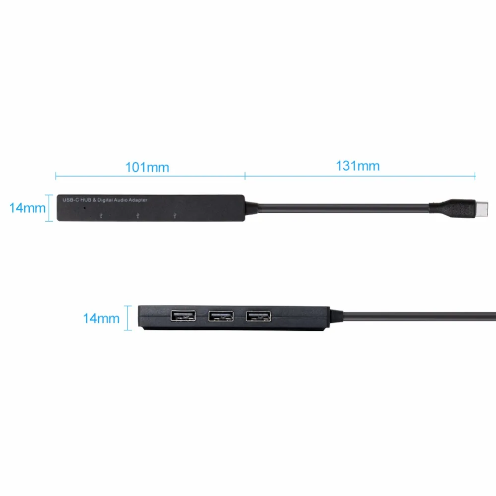 Usb type C концентратор 3 порта адаптер USB кабель цифровой аудио конвертер