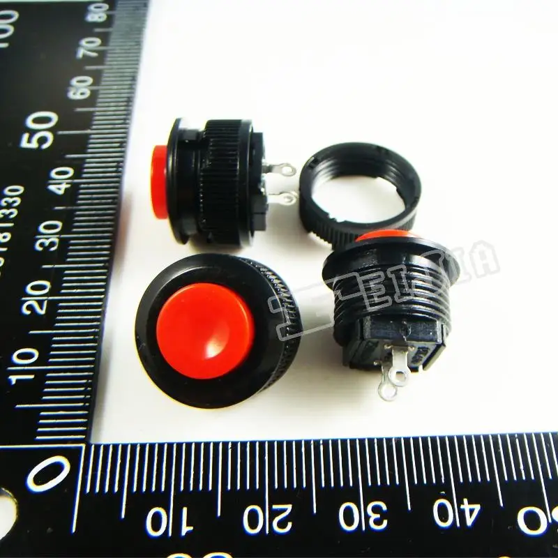 

DS-500B Button color Red 1A/250VAC OFF-ON 2Pin Non Self-locking Push Button Switch (Self reset switch) 20Pcs/lot