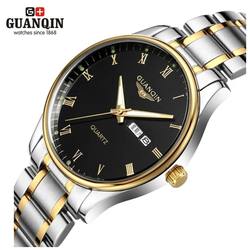 

Fashion Men's Watch Luxury Brand GUANQIN Quartz Watch Waterproof Sports Auto Date Steel Wristwatches Relogio Masculino Reloj