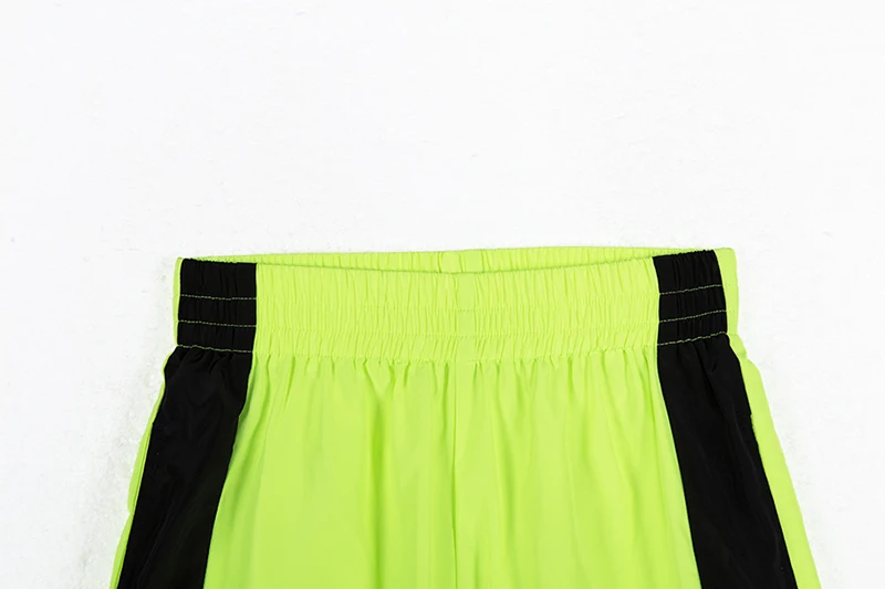 Женские спортивные штаны для бега, Флуоресцентный цвет, контрастные повседневные брюки, дышащая Спортивная одежда для фитнеса, светоотражающие