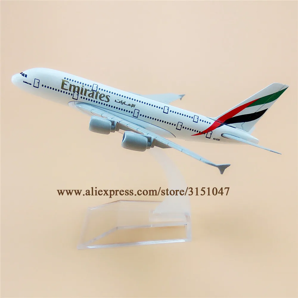 

Air Emirates A380 Airlines Airplane Model Airbus 380 Airways 16cm Alloy Metal Plane Model w Stand Aircraft