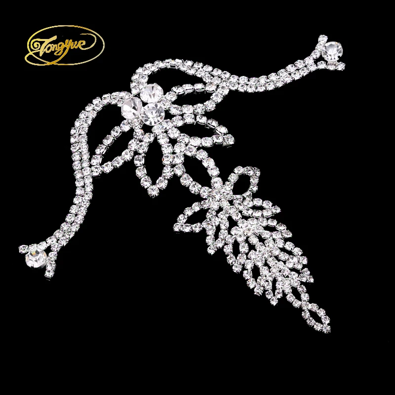 

Fashion Style Gold And Silver Color Zircon Alloy DIY Sewing Applique Wedding Dress Decoration Rhinestone Crafts