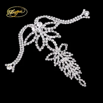 

Fashion Style Gold And Silver Color Zircon Alloy DIY Sewing Applique Wedding Dress Decoration Rhinestone Crafts