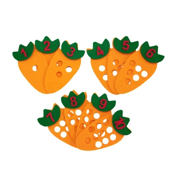 

Kids Math Toys Kindergarten Montessori Educational Toys for Children Puzzle Creative Non-woven DIY Carrot Match Digital Game