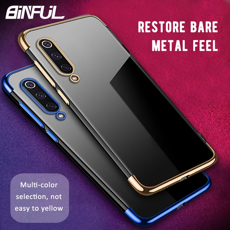 

Xiaomi Mi 9 Case Cover Transparent Plating TPU Soft Silicone Clear Back Cover For Xiaomi Xiao Mi9 SE Mi8 8 Pro Case Phone Coque
