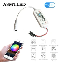 WS2811 SK6812 WS2812B Пиксельная Светодиодная лента WiFi контроллер IOS Android приложение Amazon Alexa Google адресуемый мини SPI Wi-Fi контроллер