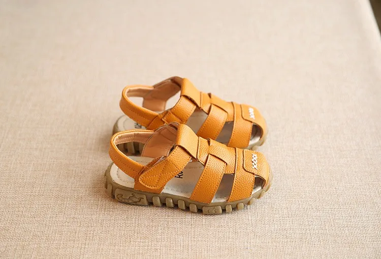 Г. Кожаные сандалии новая летняя пляжная обувь из мягкой кожи для мальчиков и девочек детские спортивные сандалии принцессы, размер 21-36