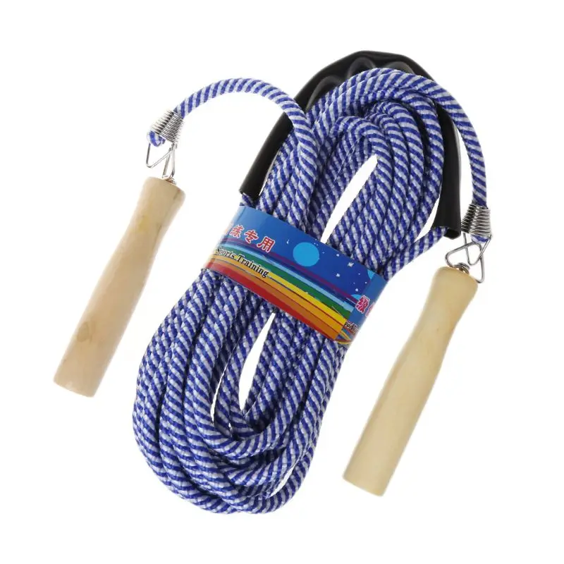 Hot Wooden Handle Skipping 5m 7m 10m Gym School Group Multi Person Nylon Rope Jumping