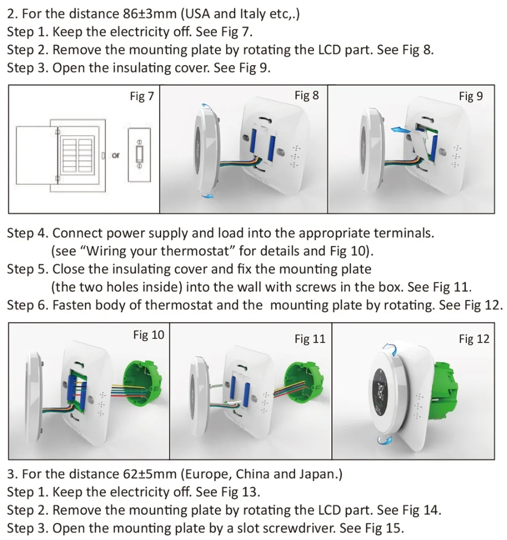 24VAC ℃＆℉ changeable heat pump Heat transfer controller THERMOSTAT WIFI for Room temperature adjustment