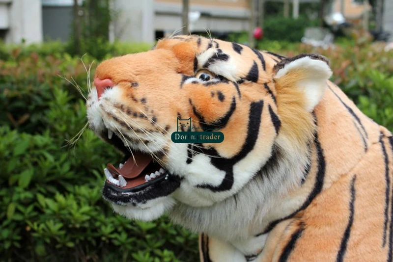 Dorimytrader Lifelike 110cm Animal Tiger Plush Toy Large Stuffed Standing Tiger Gift  Home Decoration Teaching and photography props DY61526(14)